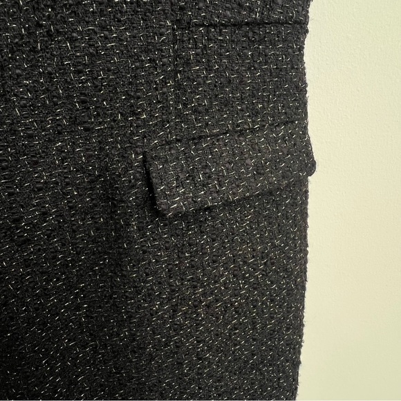 NEW $149 ANN TAYLOR BLACK SHIMMER TWEED Flap POCKET DRESS 6 Petite Money Chic - Picture 9 of 15